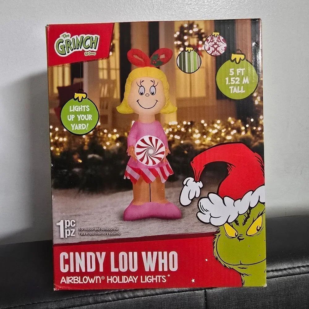 Gemmy 5 FT Inflatable Dr Seuss Cindy Lou Who Airblown Yard Decor New In Box